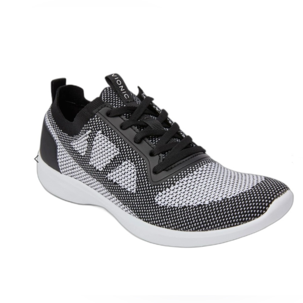 VIONIC Lenora Lace Up Sneaker Black Engineered Mesh - Picture 10 of 12